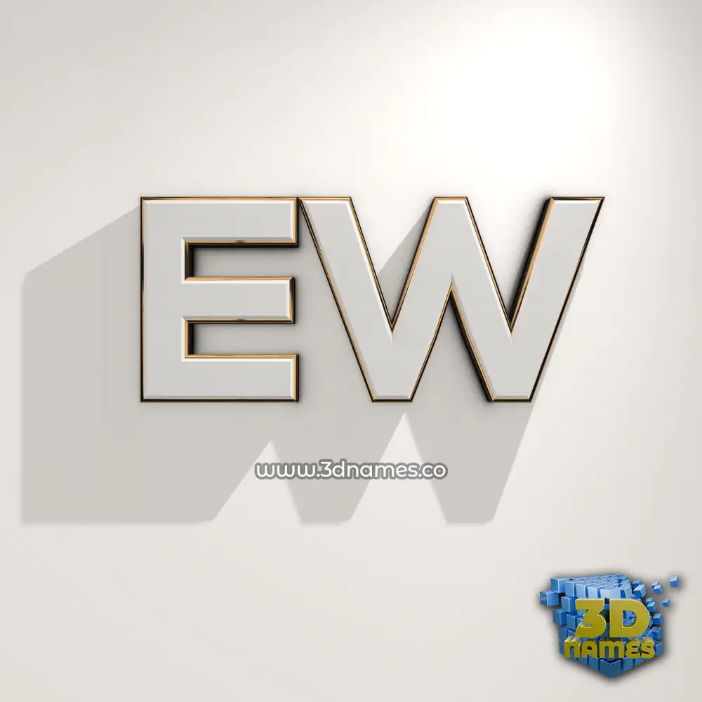 ew in White Logo Warm style - 3D name wallpaper