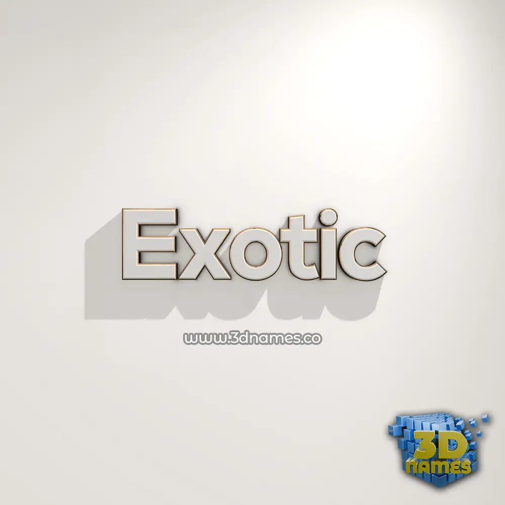 exotic in White Logo Warm style - 3D name wallpaper