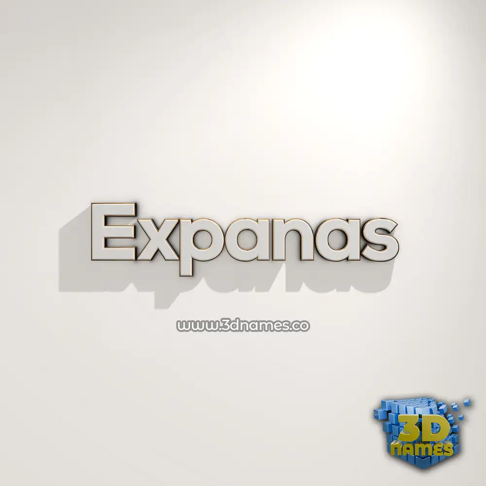 expanas in White Logo Warm style - 3D name wallpaper