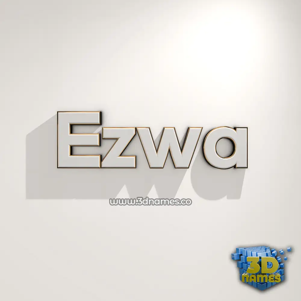 ezwa in White Logo Warm style - 3D name wallpaper