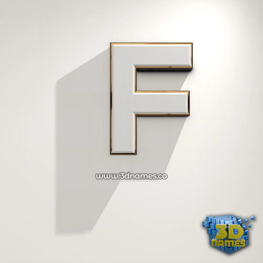 f in White Logo Warm style - 3D name wallpaper