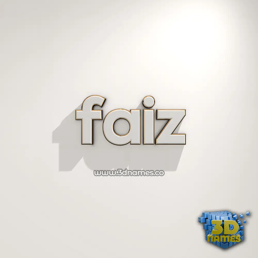 faiz in White Logo Warm style - 3D name wallpaper