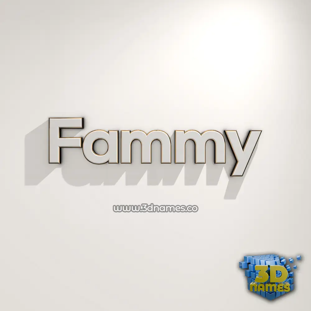 fammy in White Logo Warm style - 3D name wallpaper
