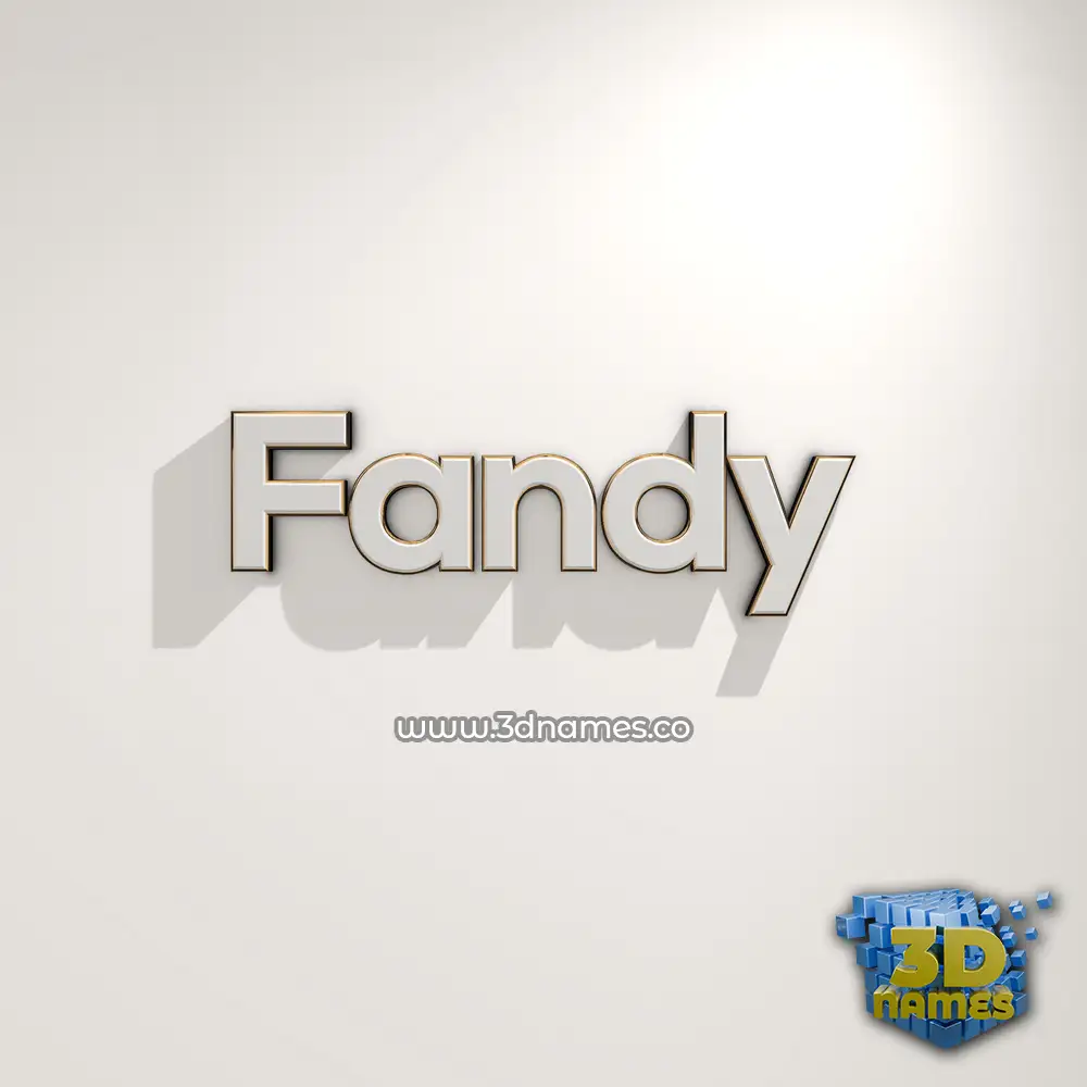 fandy in White Logo Warm style - 3D name wallpaper