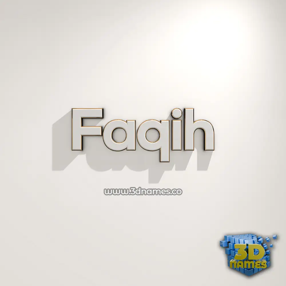 faqih in White Logo Warm style - 3D name wallpaper