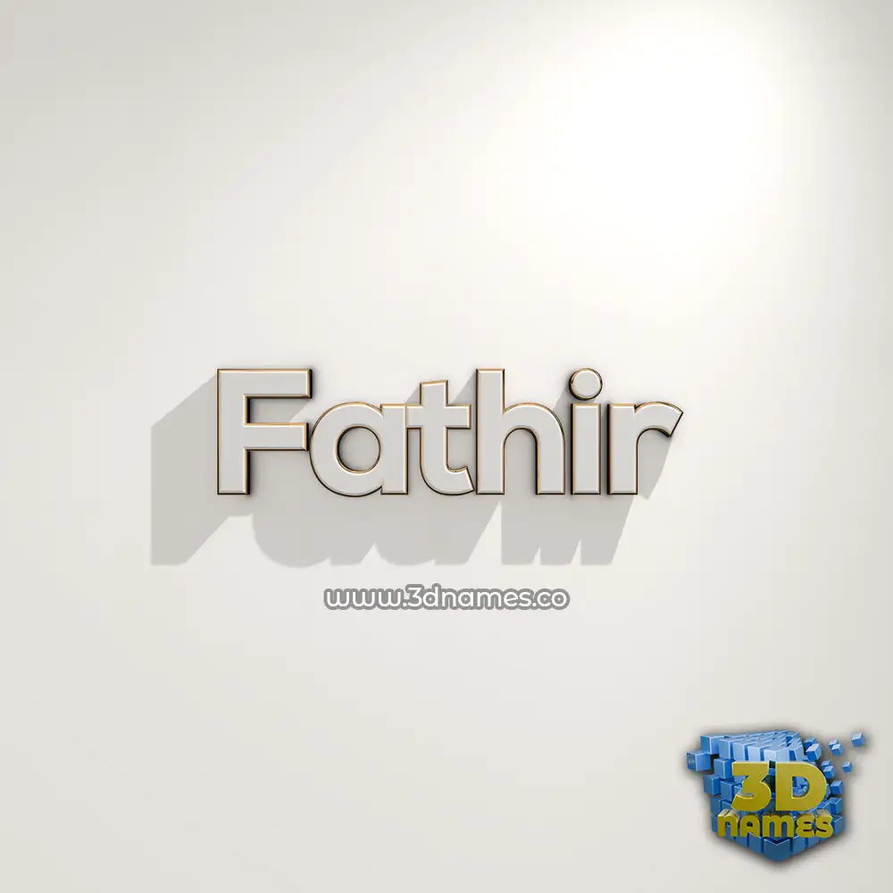fathir in White Logo Warm style - 3D name wallpaper