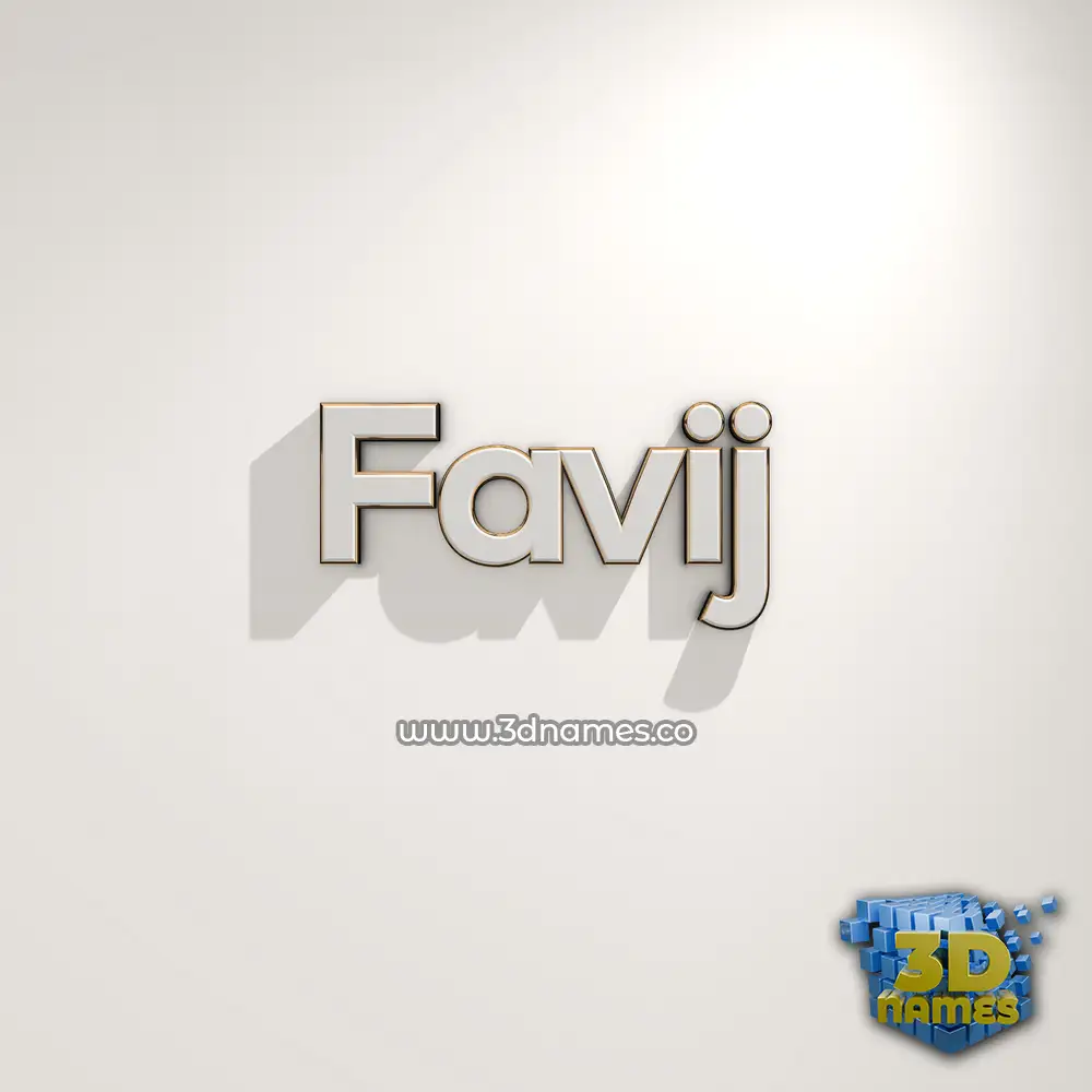 favij in White Logo Warm style - 3D name wallpaper