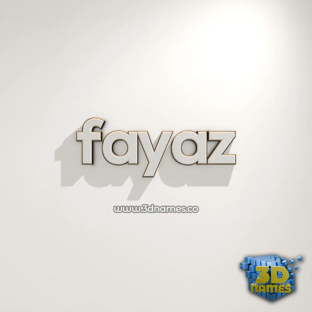 fayaz in White Logo Warm style - 3D name wallpaper