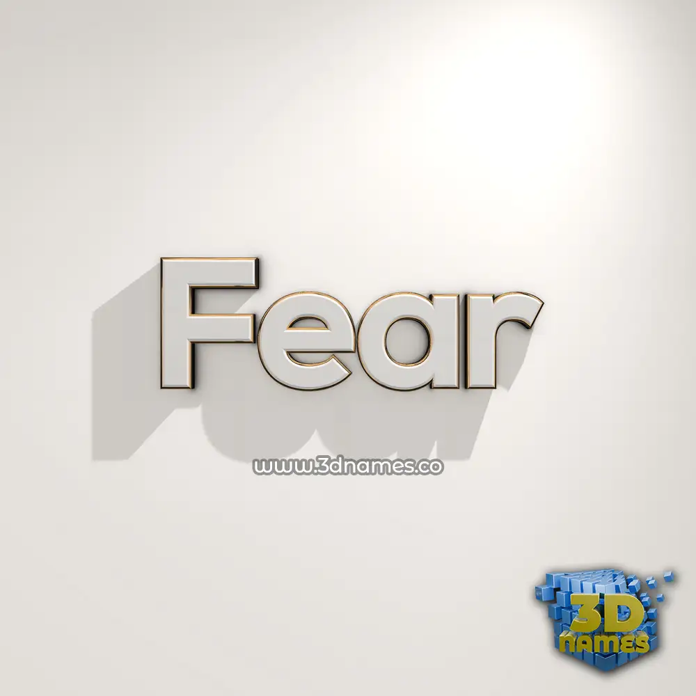 fear in White Logo Warm style - 3D name wallpaper