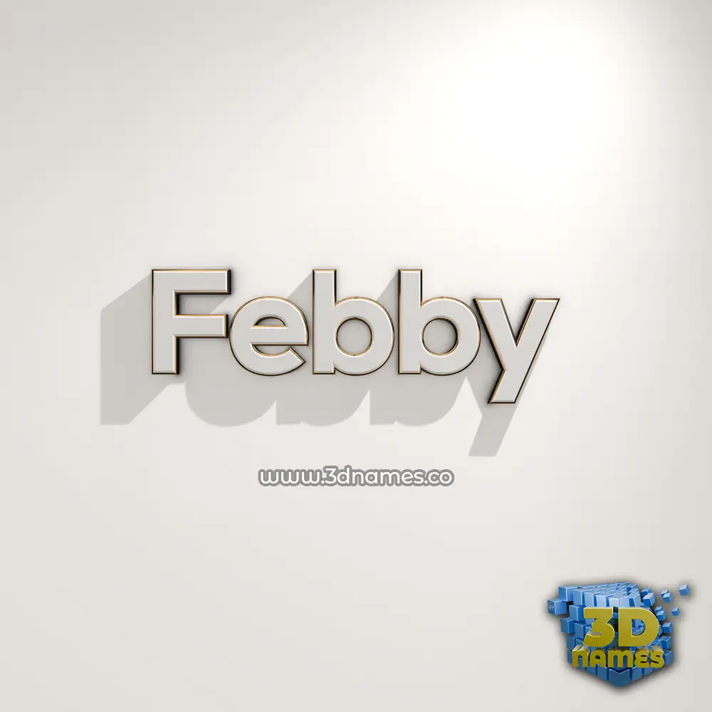 febby in White Logo Warm style - 3D name wallpaper