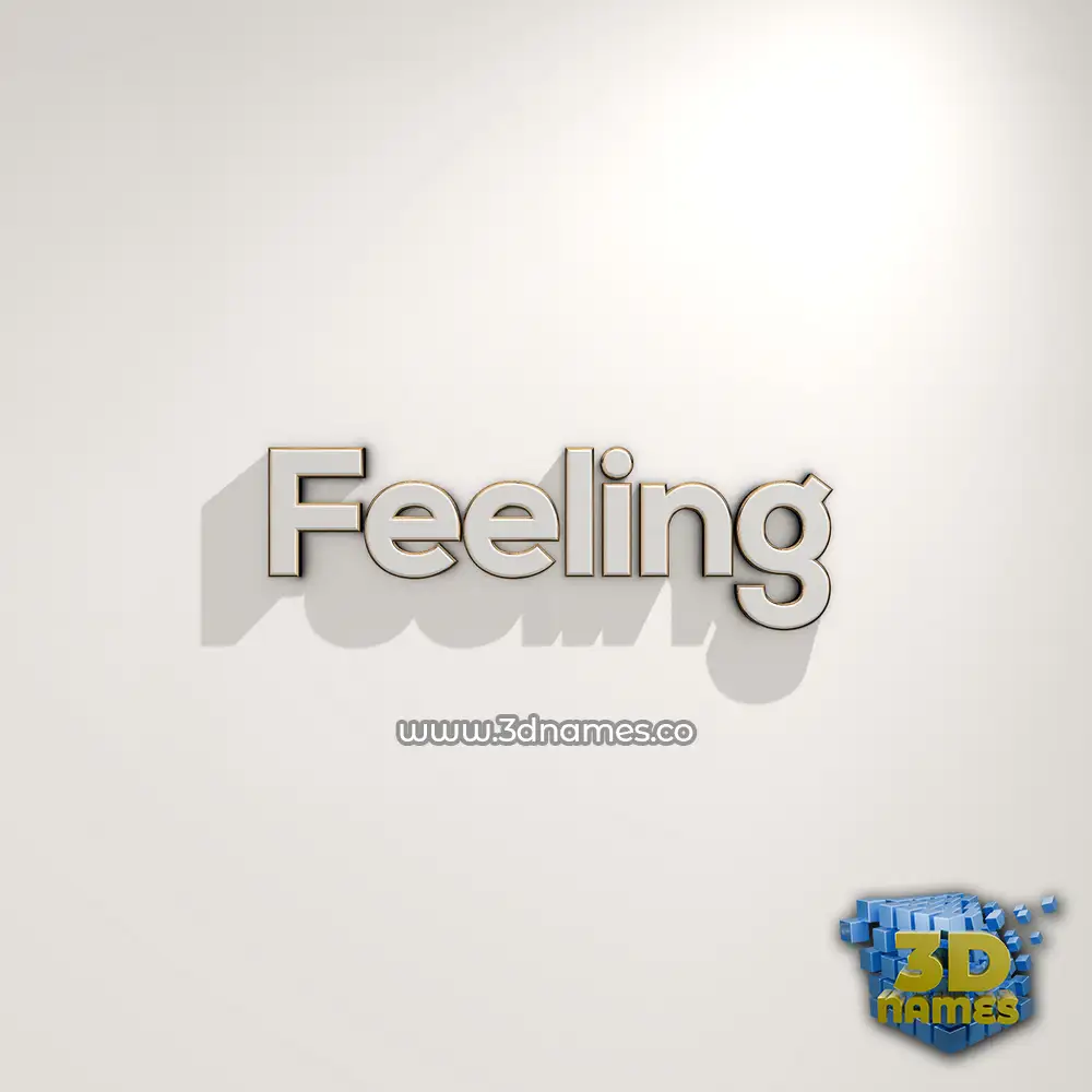 feeling in White Logo Warm style - 3D name wallpaper