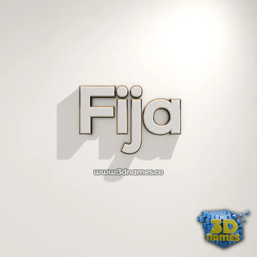 fija in White Logo Warm style - 3D name wallpaper