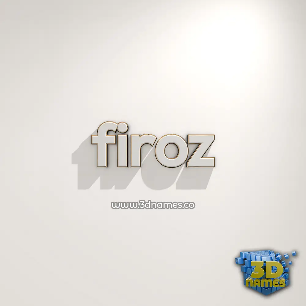 firoz in White Logo Warm style - 3D name wallpaper