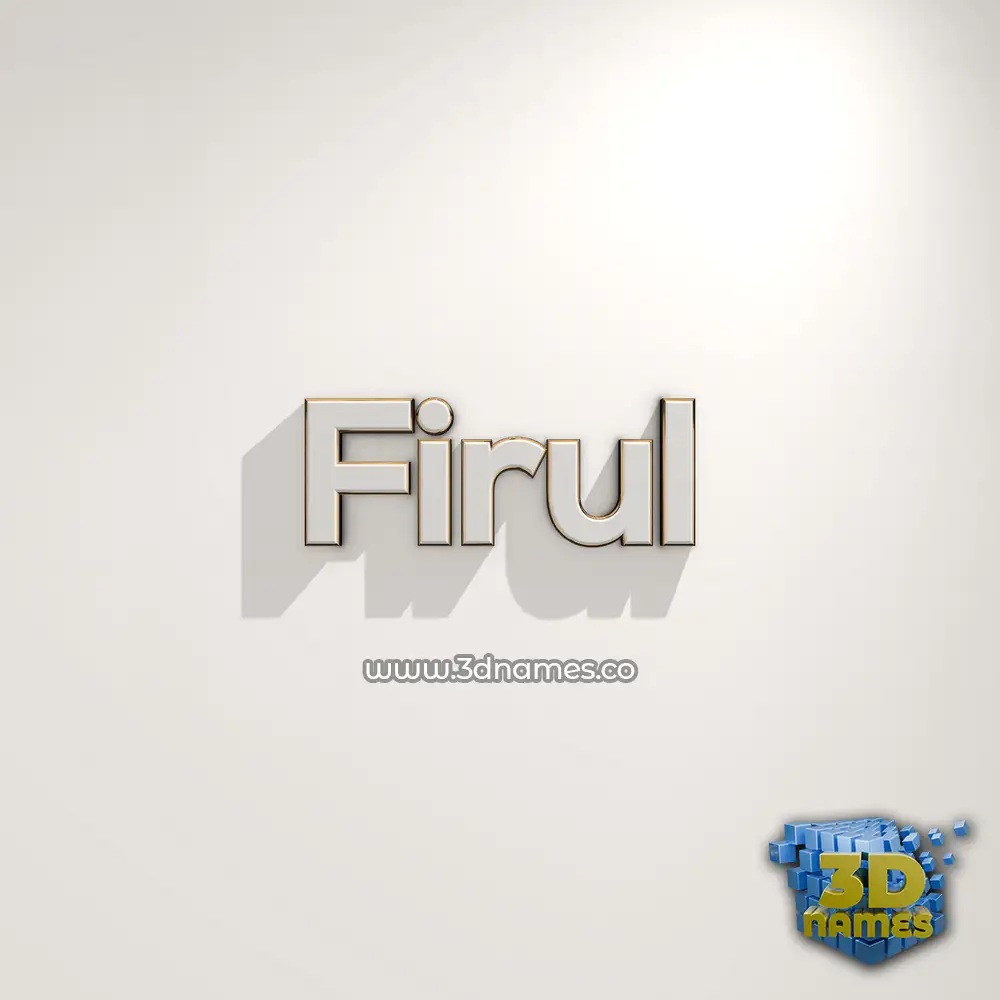 firul in White Logo Warm style - 3D name wallpaper
