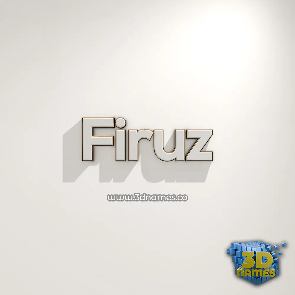 firuz in White Logo Warm style - 3D name wallpaper