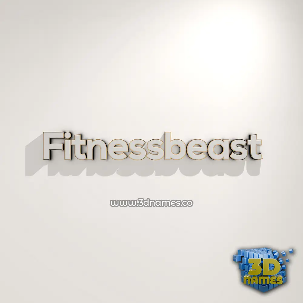 fitnessbeast in White Logo Warm style - 3D name wallpaper