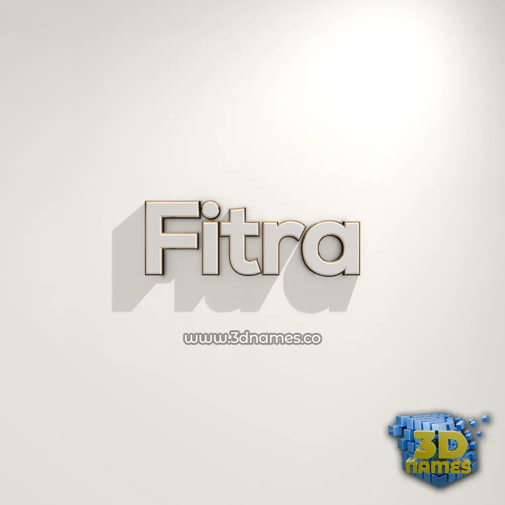 fitra in White Logo Warm style - 3D name wallpaper