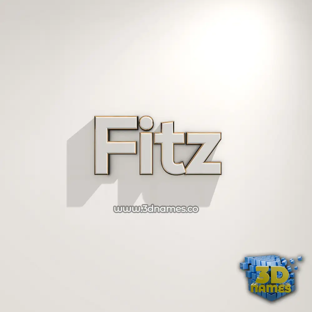 fitz in White Logo Warm style - 3D name wallpaper