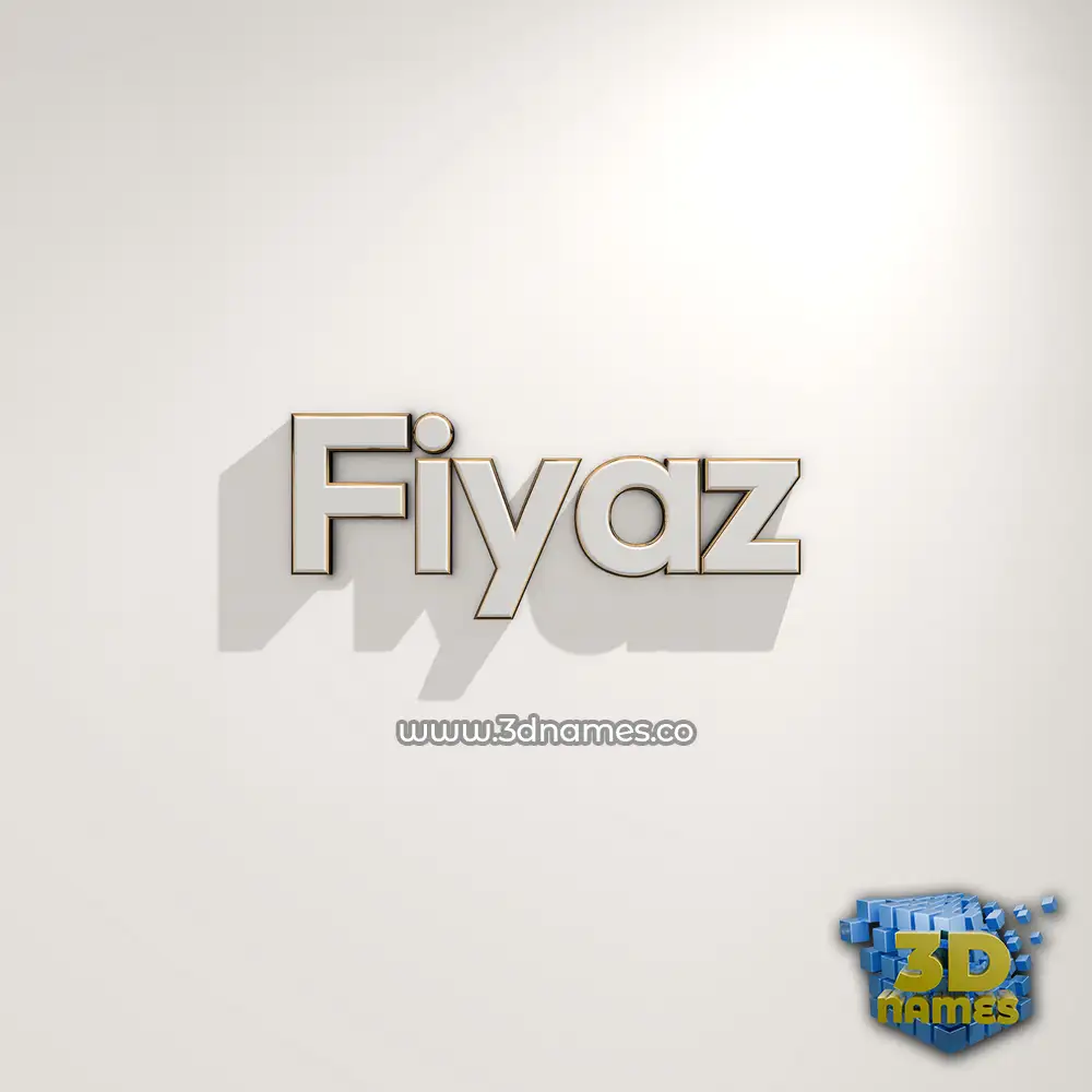 fiyaz in White Logo Warm style - 3D name wallpaper