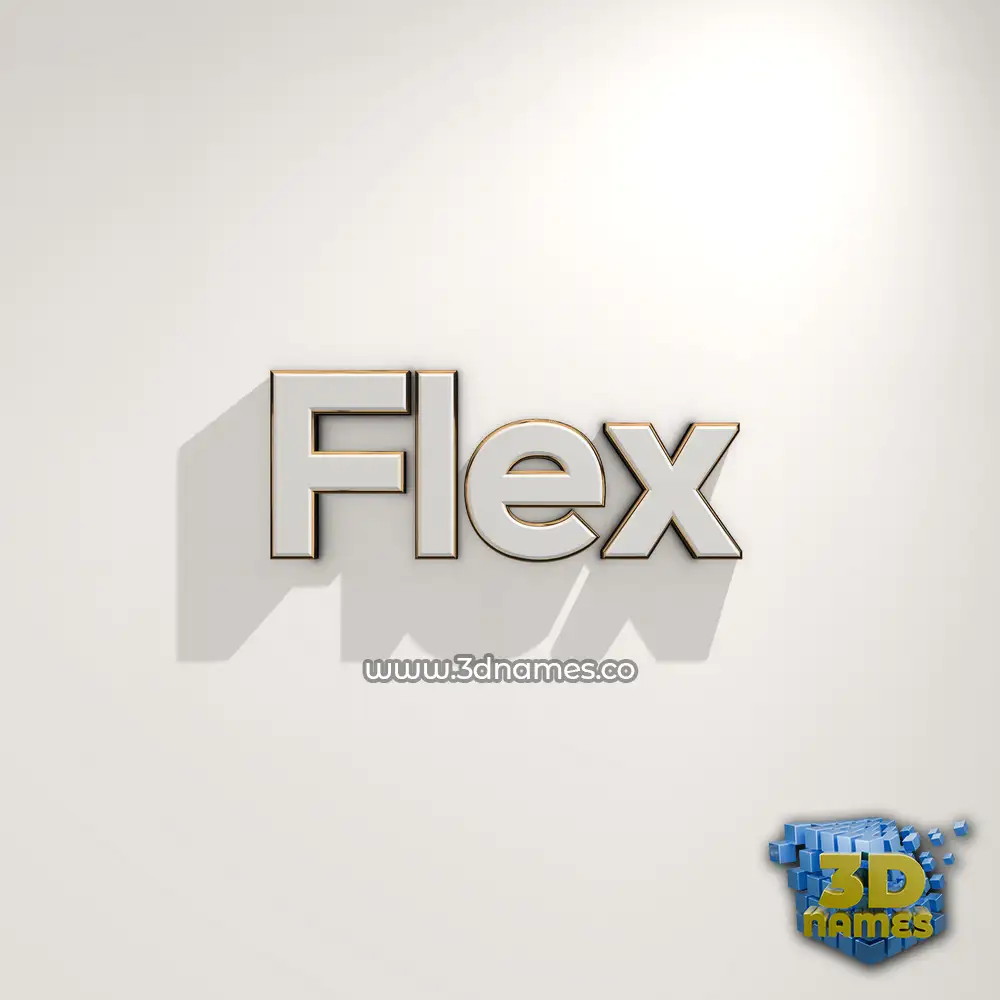 flex in White Logo Warm style - 3D name wallpaper