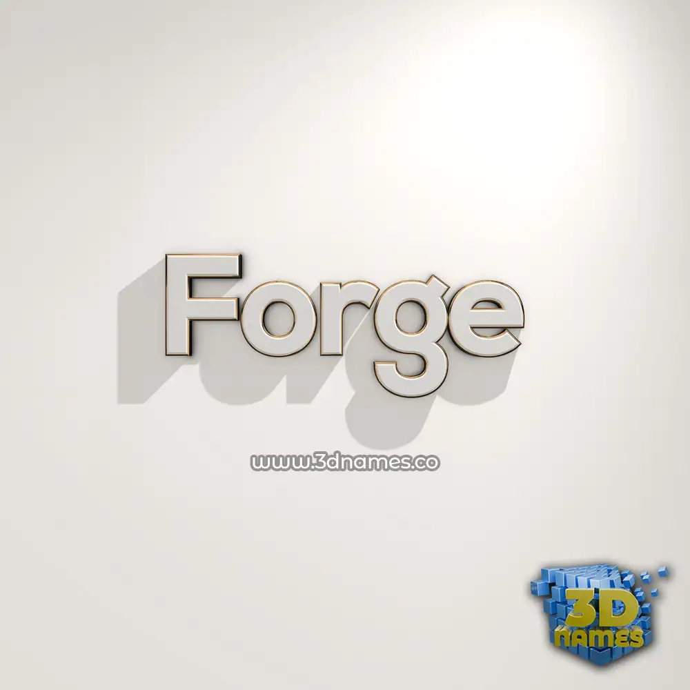 forge in White Logo Warm style - 3D name wallpaper