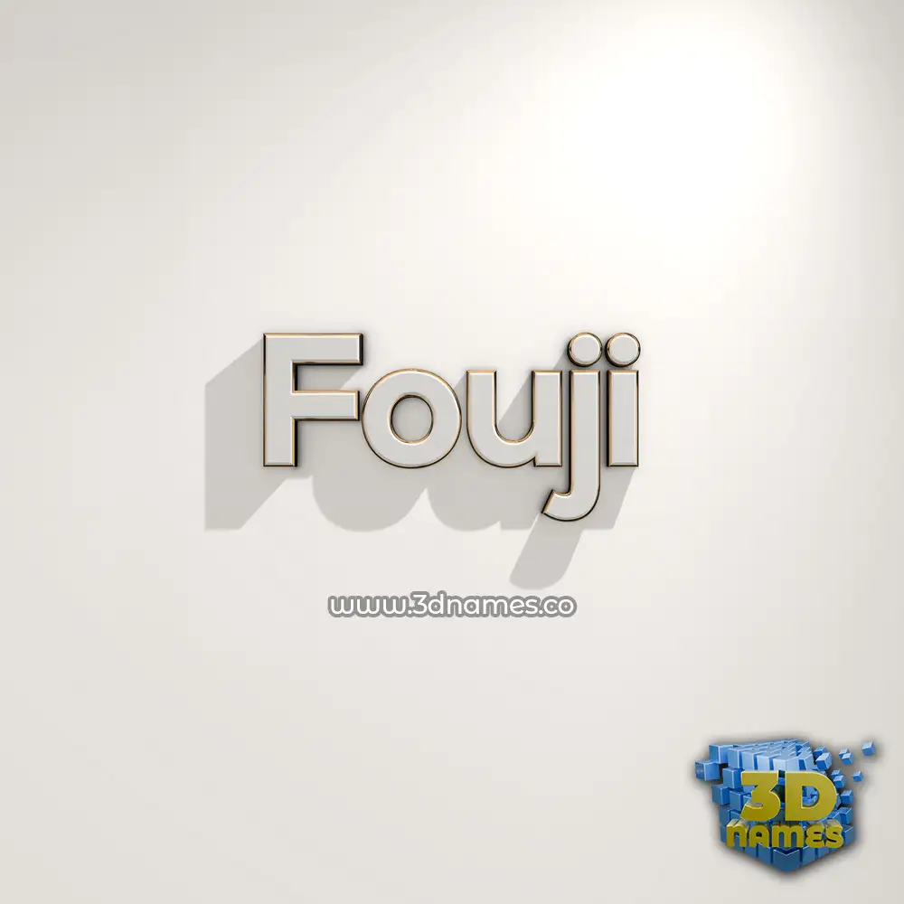 fouji in White Logo Warm style - 3D name wallpaper