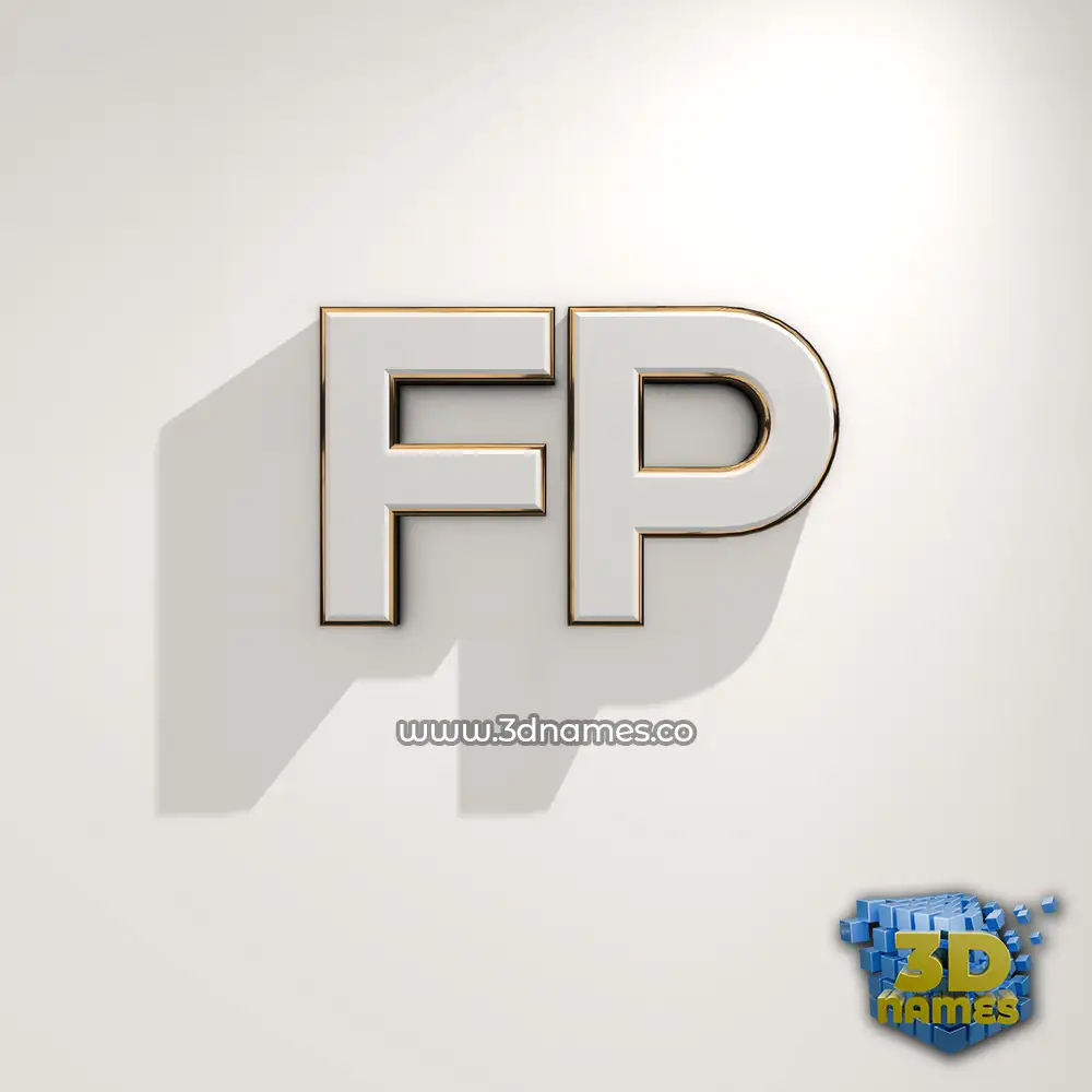 fp in White Logo Warm style - 3D name wallpaper
