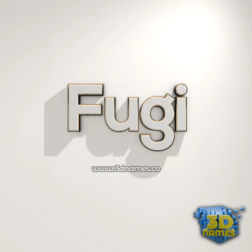 fugi in White Logo Warm style - 3D name wallpaper