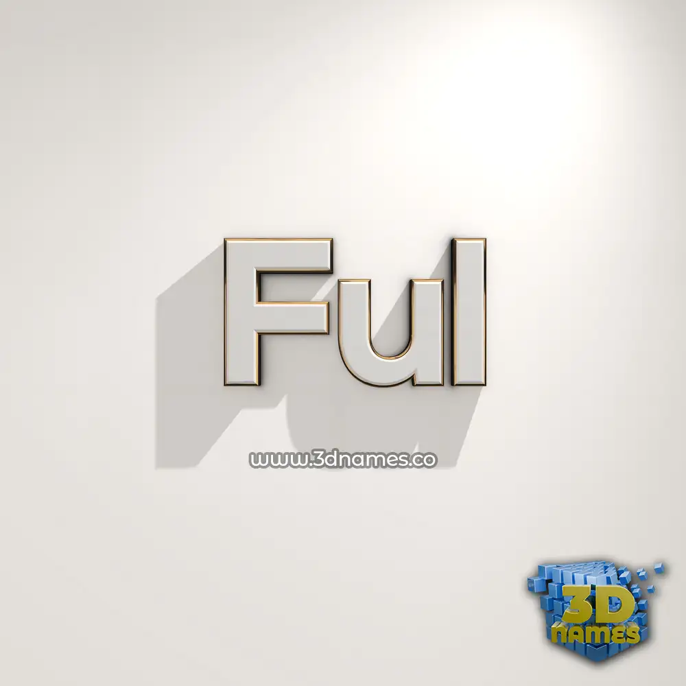 ful in White Logo Warm style - 3D name wallpaper