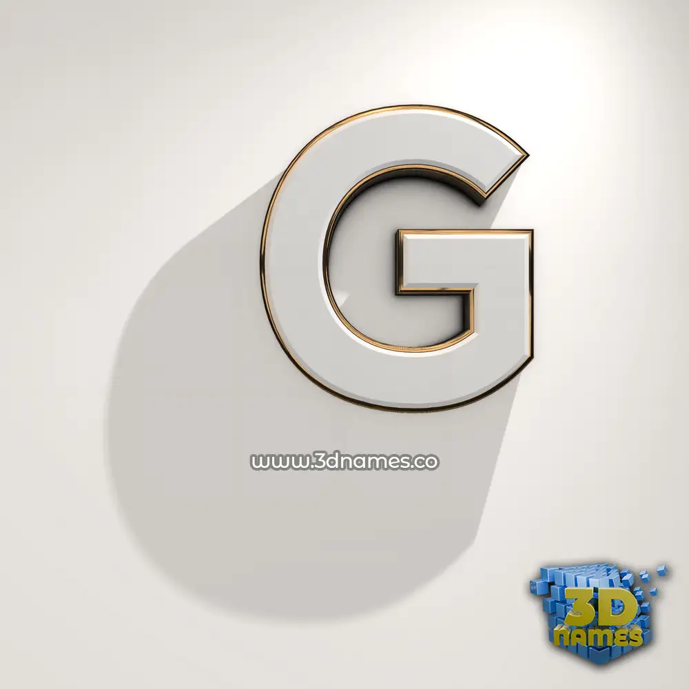 g in White Logo Warm style - 3D name wallpaper