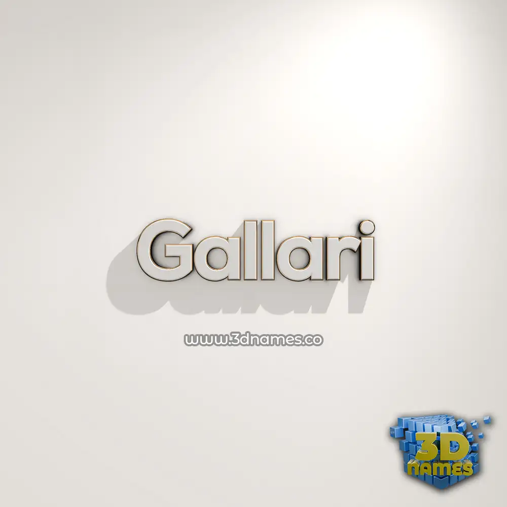gallari in White Logo Warm style - 3D name wallpaper