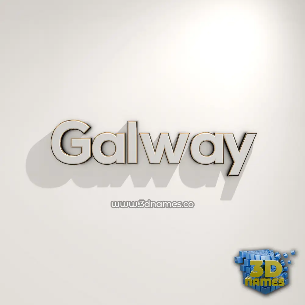 galway in White Logo Warm style - 3D name wallpaper