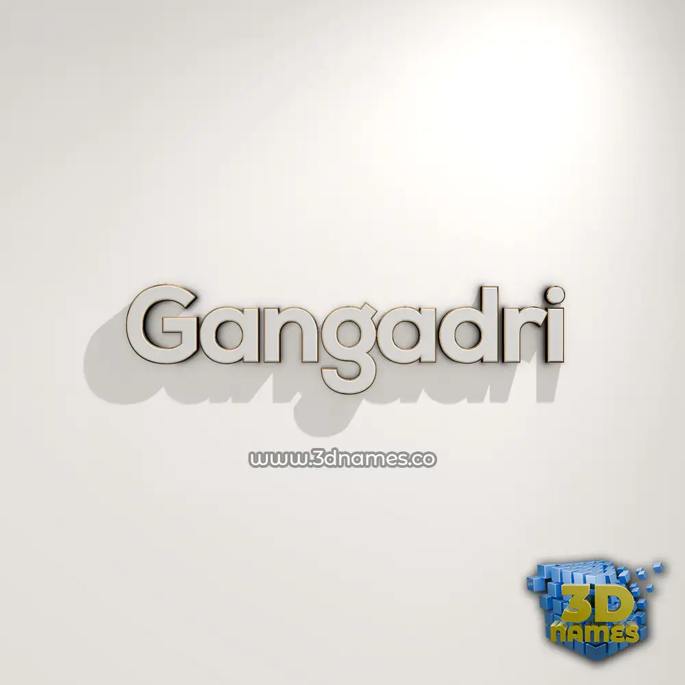gangadri in White Logo Warm style - 3D name wallpaper