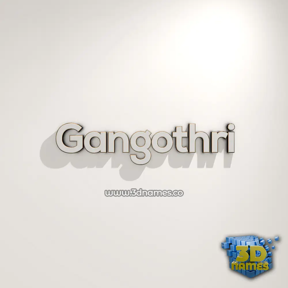 gangothri in White Logo Warm style - 3D name wallpaper