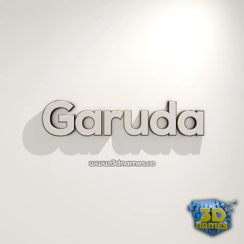 garuda in White Logo Warm style - 3D name wallpaper