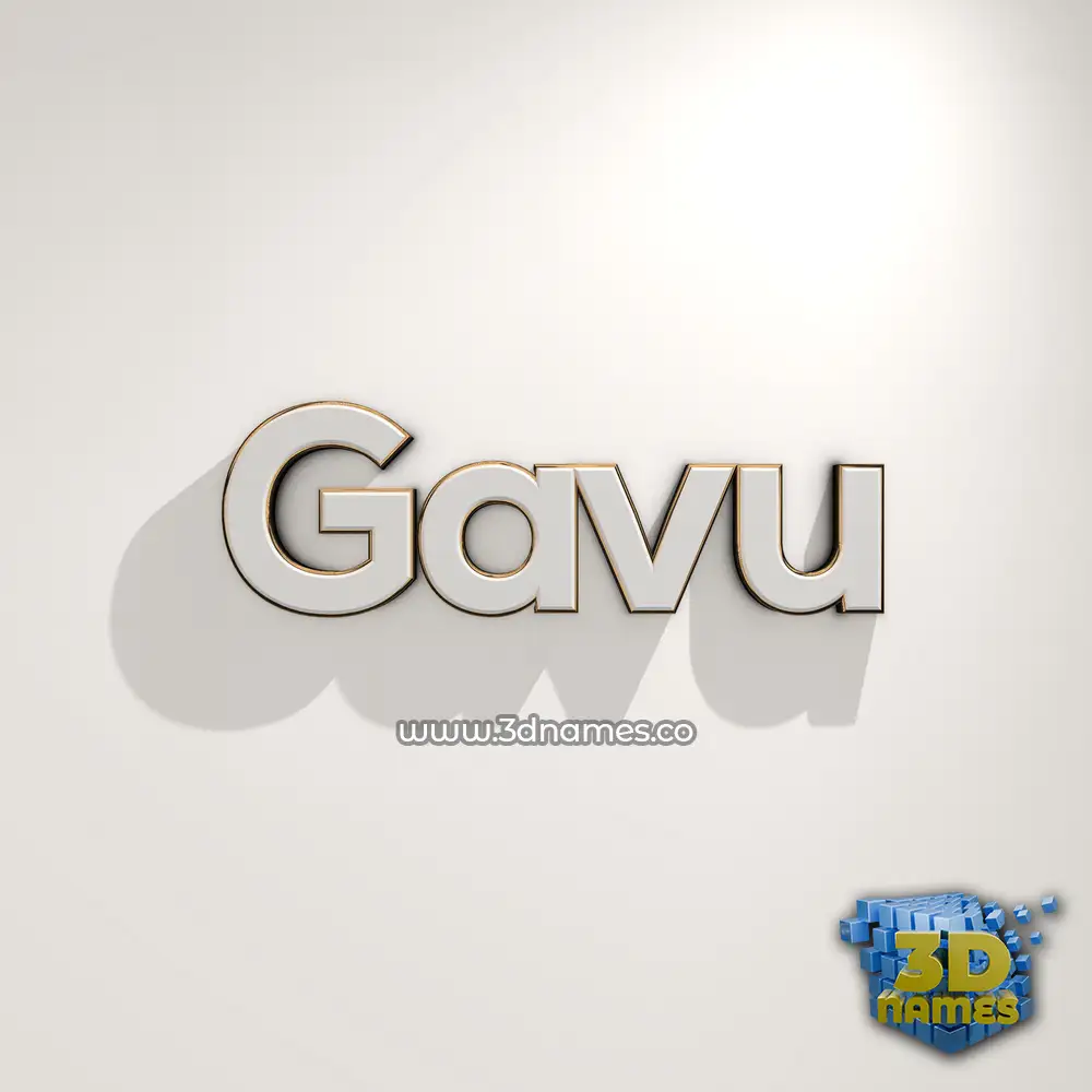 gavu in White Logo Warm style - 3D name wallpaper