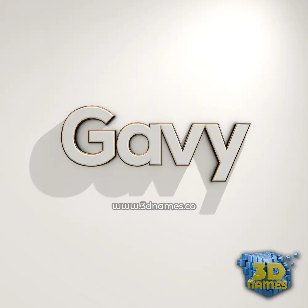 gavy in White Logo Warm style - 3D name wallpaper