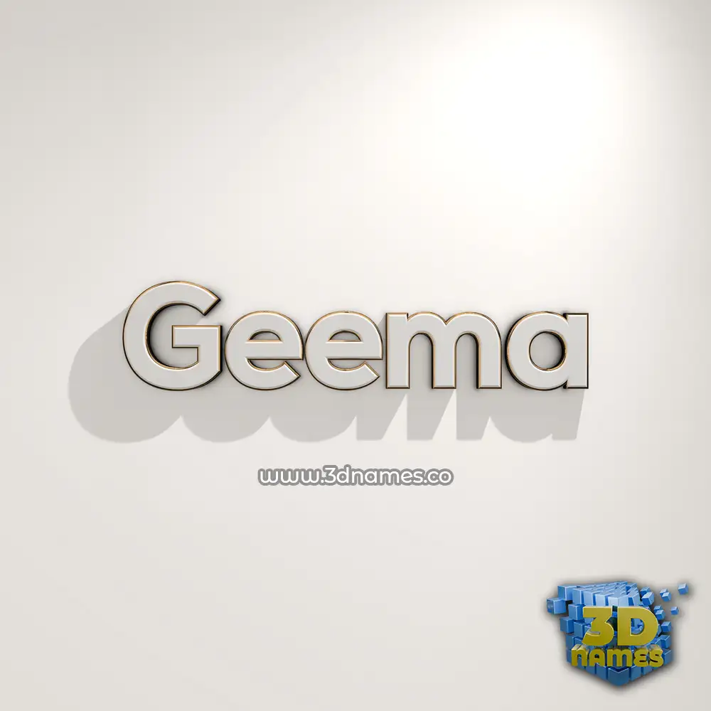 geema in White Logo Warm style - 3D name wallpaper