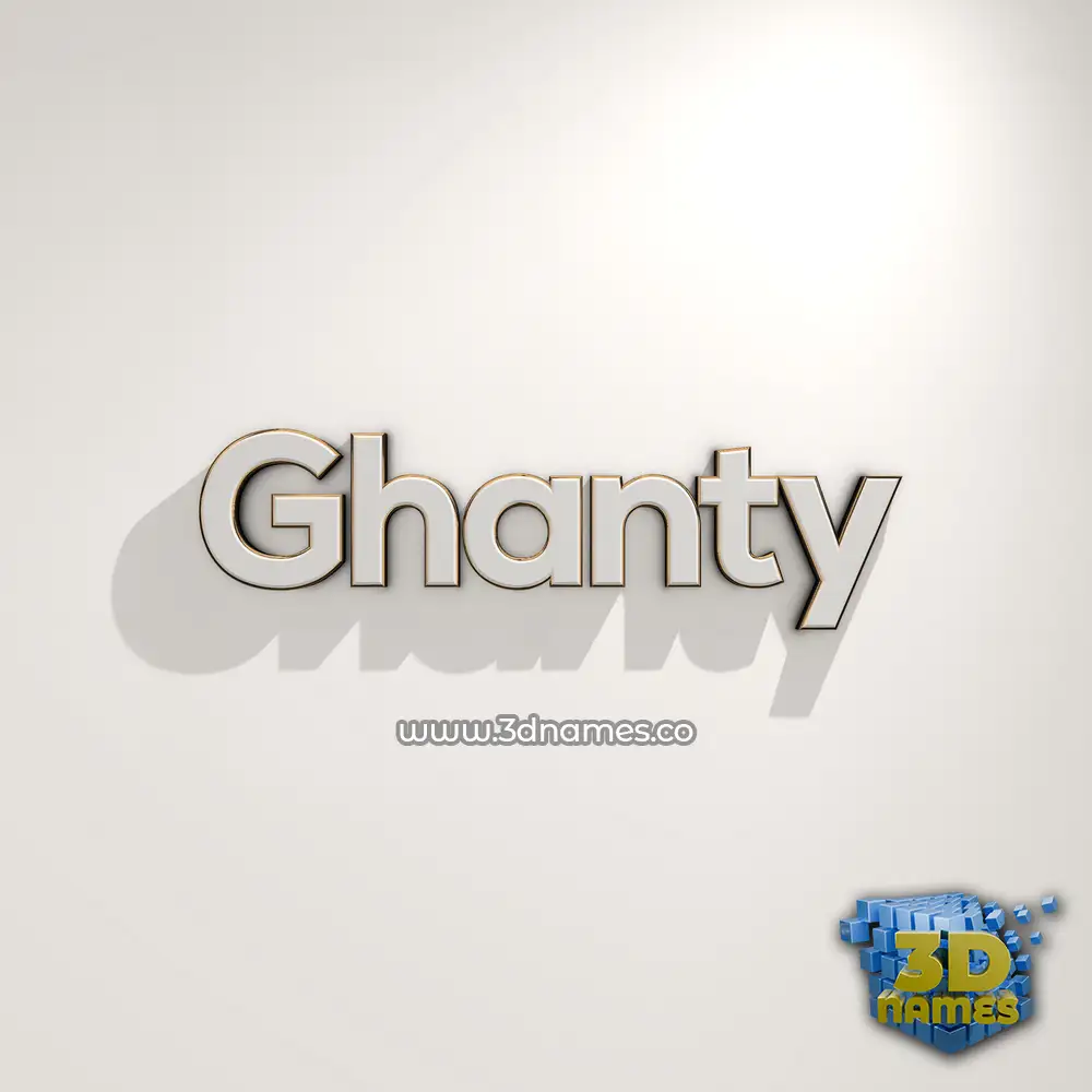 ghanty in White Logo Warm style - 3D name wallpaper