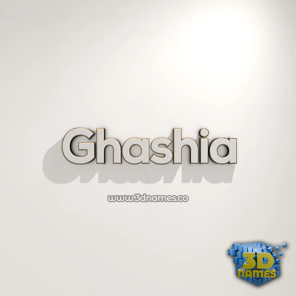 ghashia in White Logo Warm style - 3D name wallpaper