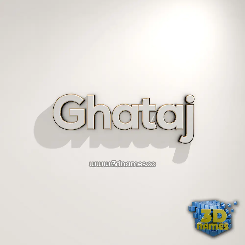 ghataj in White Logo Warm style - 3D name wallpaper