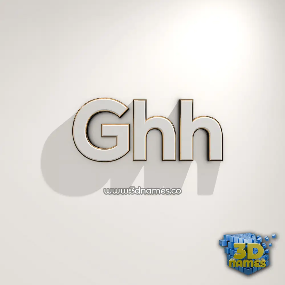 ghh in White Logo Warm style - 3D name wallpaper