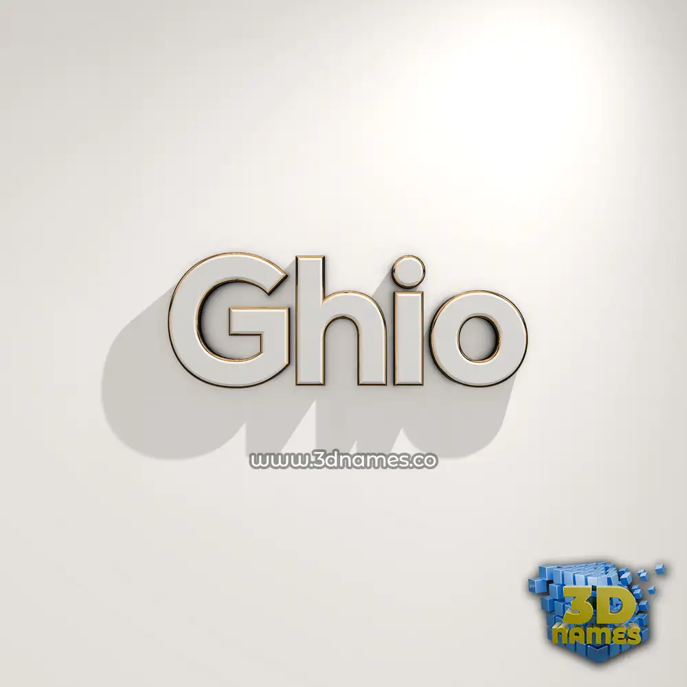 ghio in White Logo Warm style - 3D name wallpaper