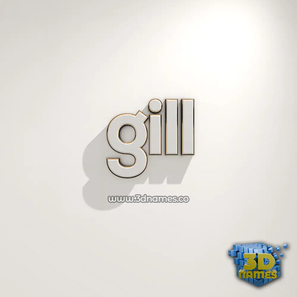 gill in White Logo Warm style - 3D name wallpaper