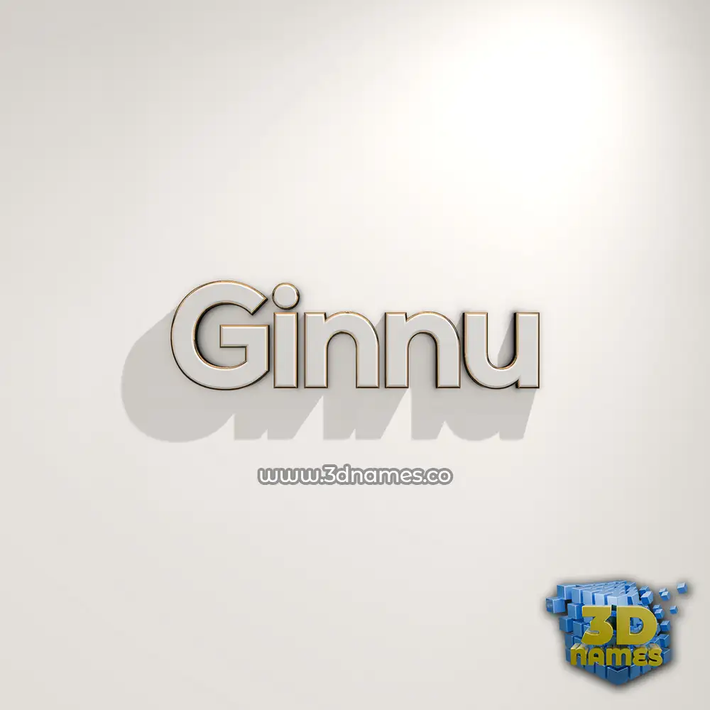 ginnu in White Logo Warm style - 3D name wallpaper