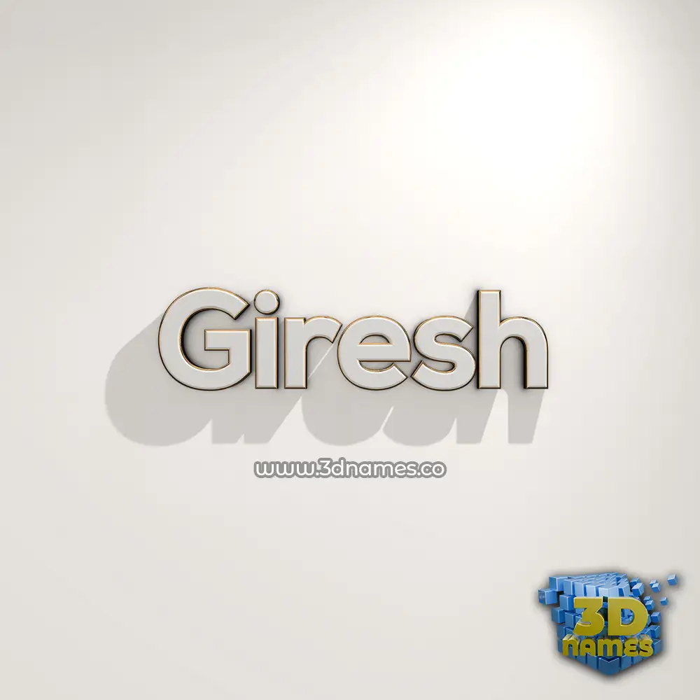 giresh in White Logo Warm style - 3D name wallpaper