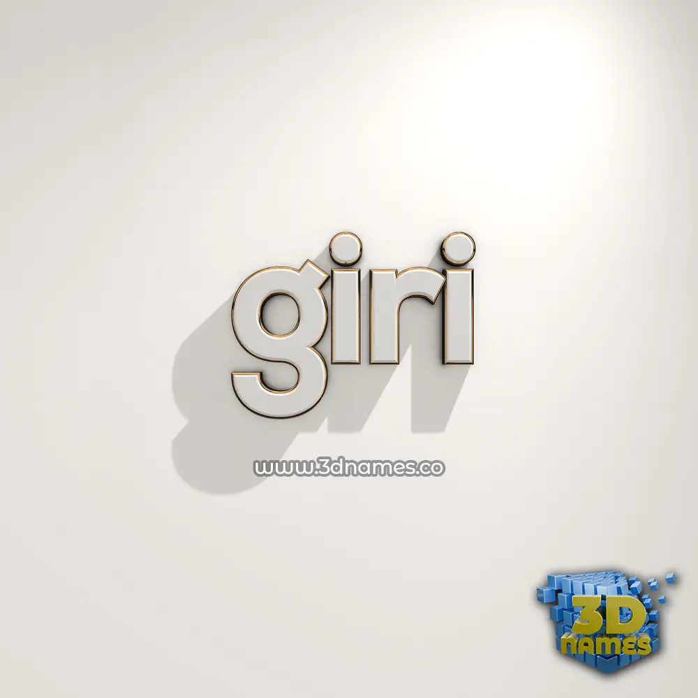 giri in White Logo Warm style - 3D name wallpaper