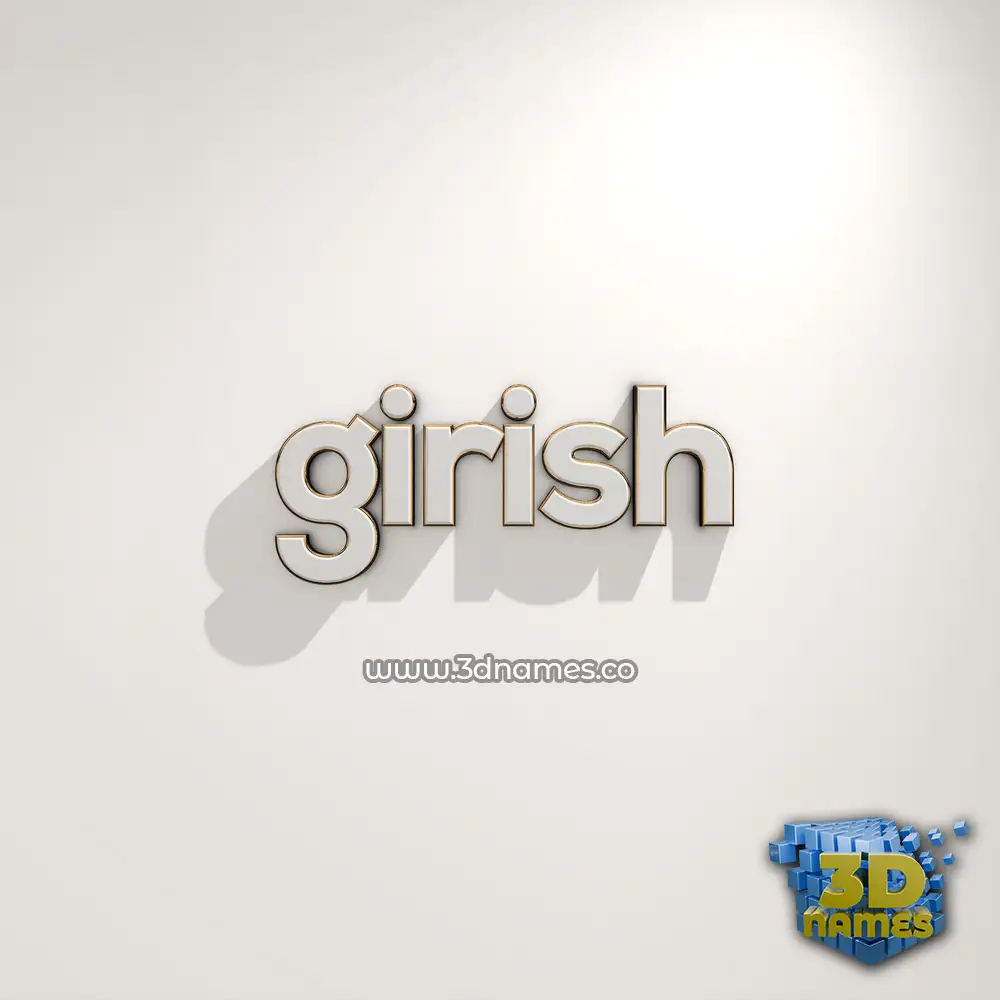 girish in White Logo Warm style - 3D name wallpaper
