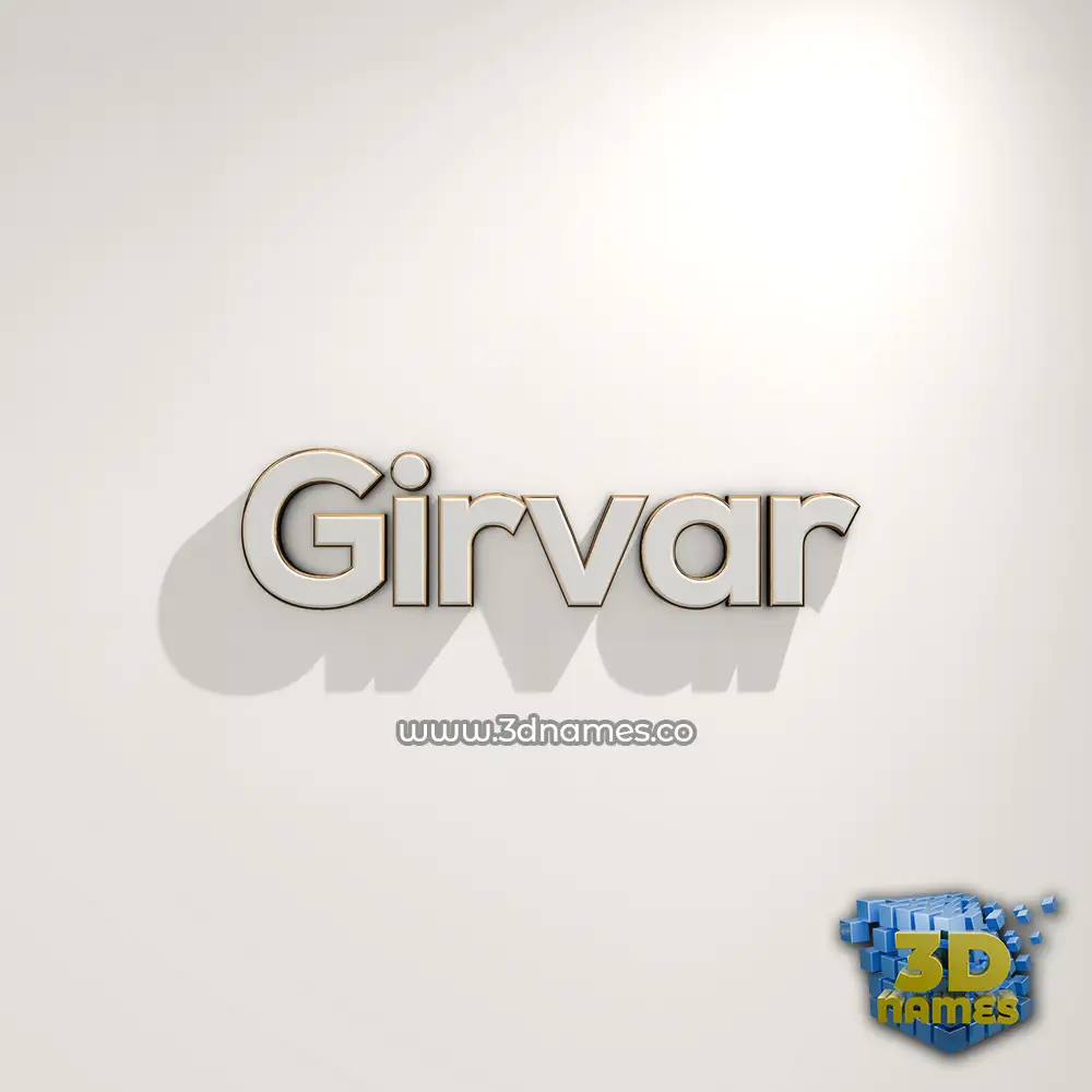 girvar in White Logo Warm style - 3D name wallpaper