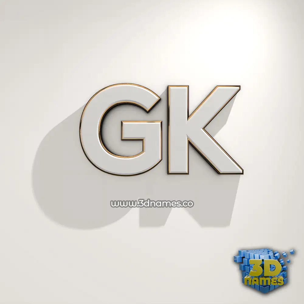 gk in White Logo Warm style - 3D name wallpaper
